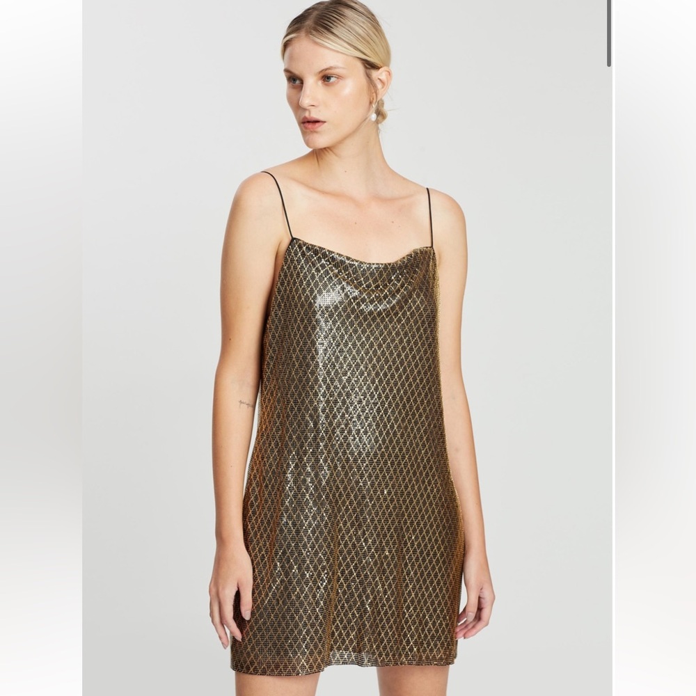 Alice and Olivia Harmony Chainmail mini dress size 8